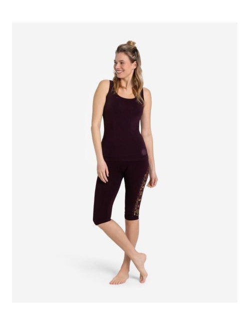 Spirit of OM - Yoga Leggings Capri - aubergine
