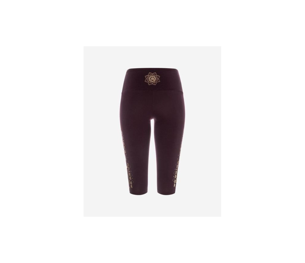 Spirit of OM - Yoga Leggings Capri - aubergine