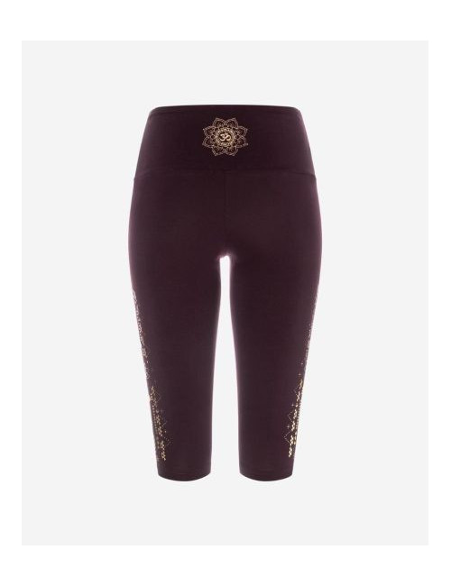 Spirit of OM - Yoga Leggings Capri - aubergine