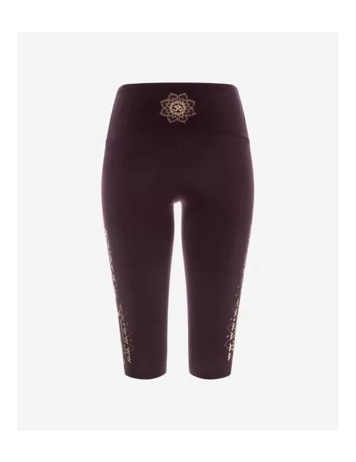 Spirit of OM - Yoga Leggings Capri - aubergine