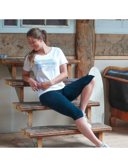 Spirit of OM - Yoga Leggings Capri Mandala - dunkelblau