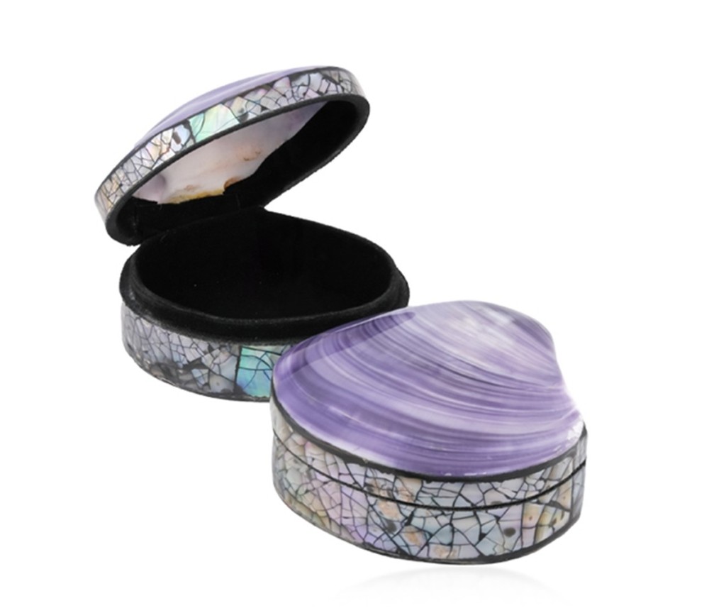 Aufbewahrungs - & Schmuck Dose - Muschel - violett (Corbicula fluminea) - ca. 7 x 6cm