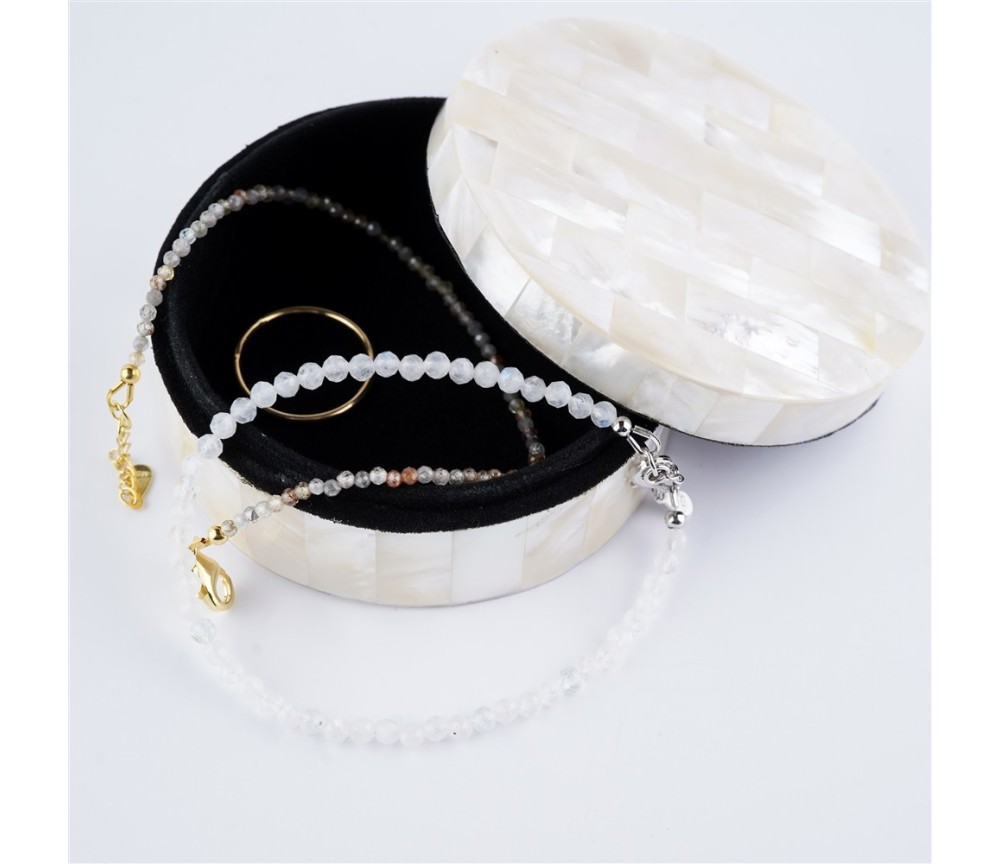 Aufbewahrungs - & Schmuck Dose - Muschel Perlmutt rund (Pinctata maxima), ca. 8cm