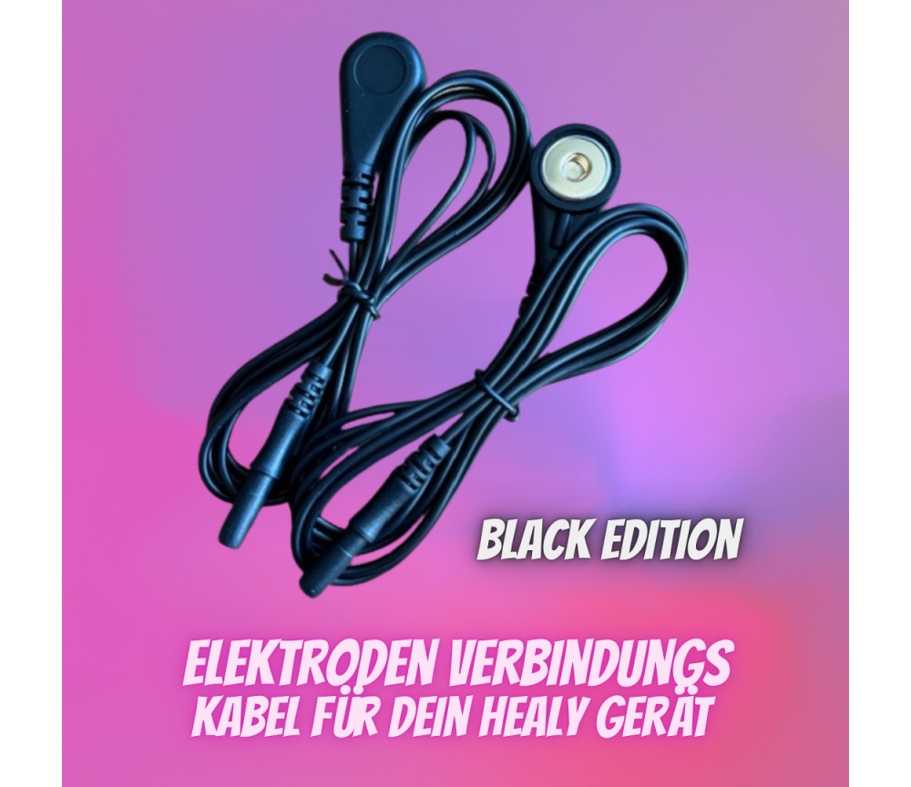 Elektrodenverbindungskabel mit 2mm Anschluss schwarz - für Healy Gerät - 1 Paar