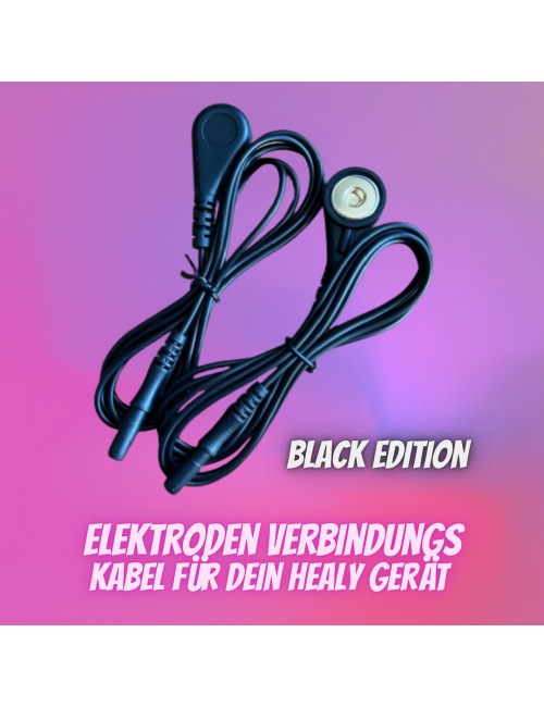 Elektrodenverbindungskabel mit 2mm Anschluss schwarz - für Healy Gerät - 1 Paar