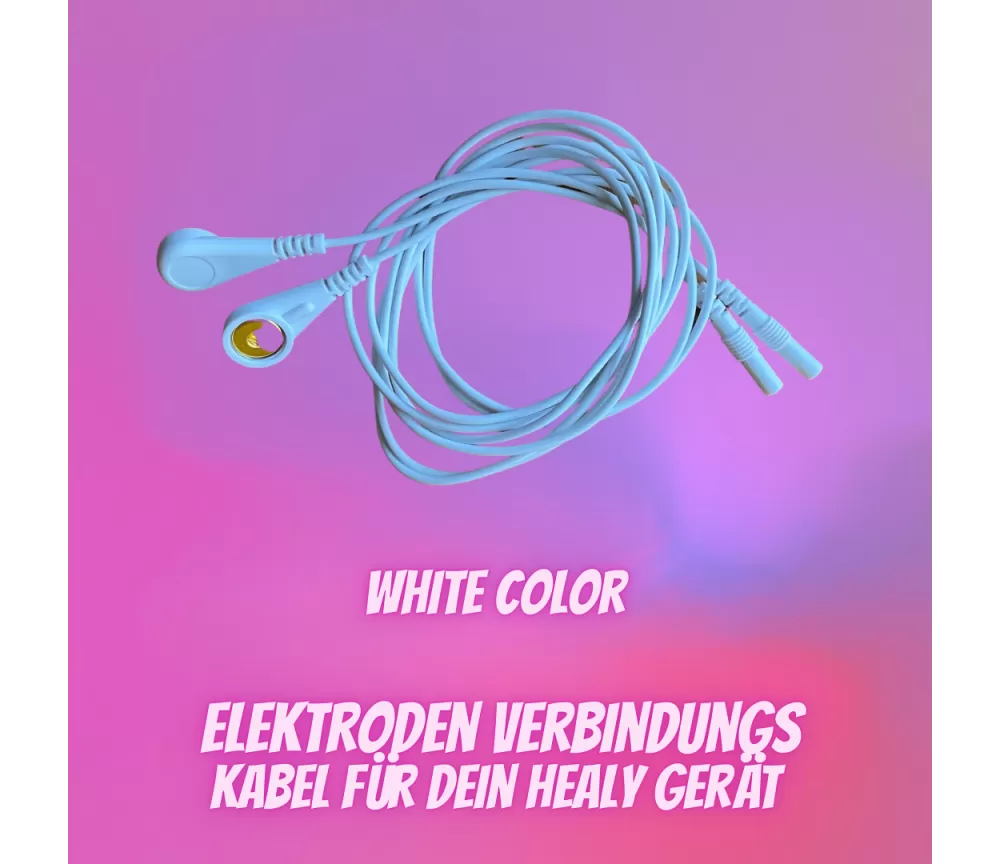 Elektrodenverbindungskabel mit 2mm Anschluss - weiß - für Healy Gerät - 1 Paar