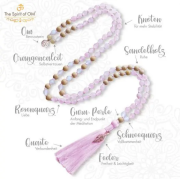 Spirit of OM - Kette - Mala Rosenquarz