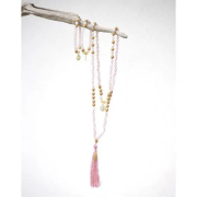 Spirit of OM - Kette - Mala Rosenquarz