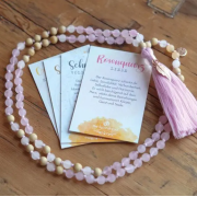 Spirit of OM - Kette - Mala Rosenquarz