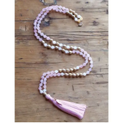 Spirit of OM - Kette - Mala Rosenquarz