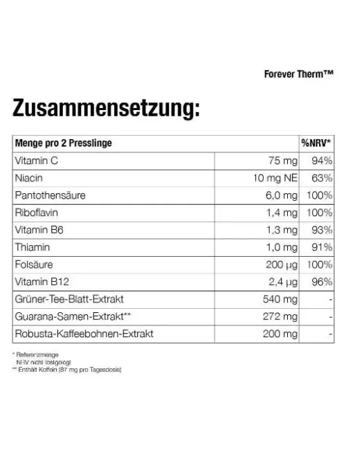 Forever - Forever Therm™ - Nahrungsergänzungsmittel mit Grünem-Tee-Extrakt - 60 Presslinge