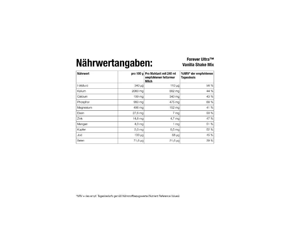 Forever - Forever Ultra™ Vanilla Shake Mix - Eiweißshake aus nicht gentechnisch verändertem Soja-Eiweiß -  375g