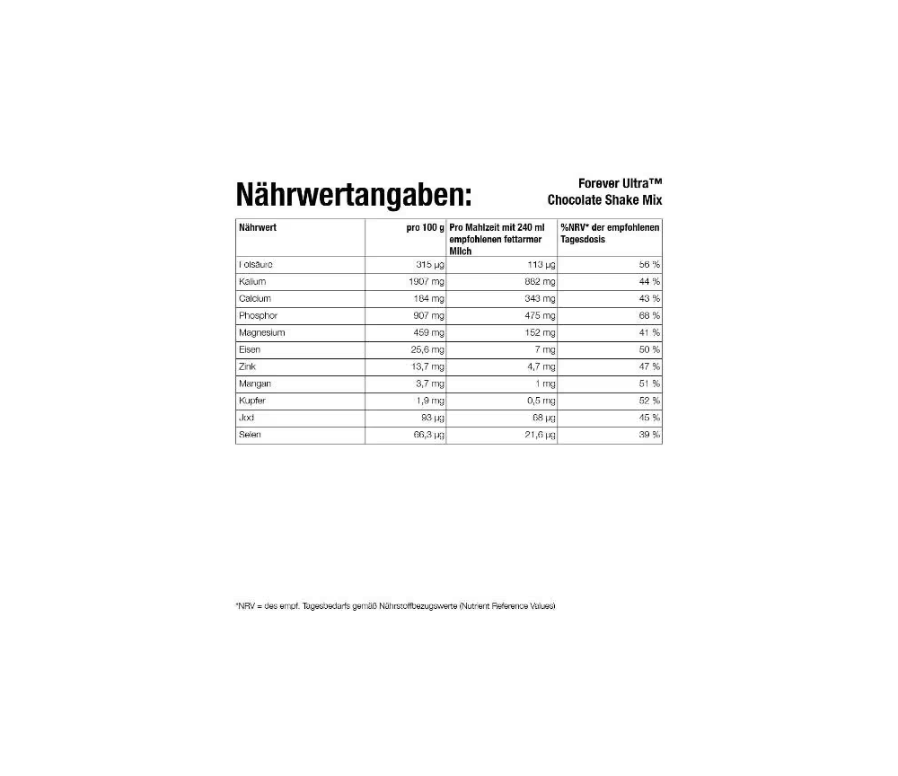 Forever - Forever Ultra™ Chocolate Shake Mix - Eiweißshake aus nicht gentechnisch verändertem Soja-Eiweiß -  405g