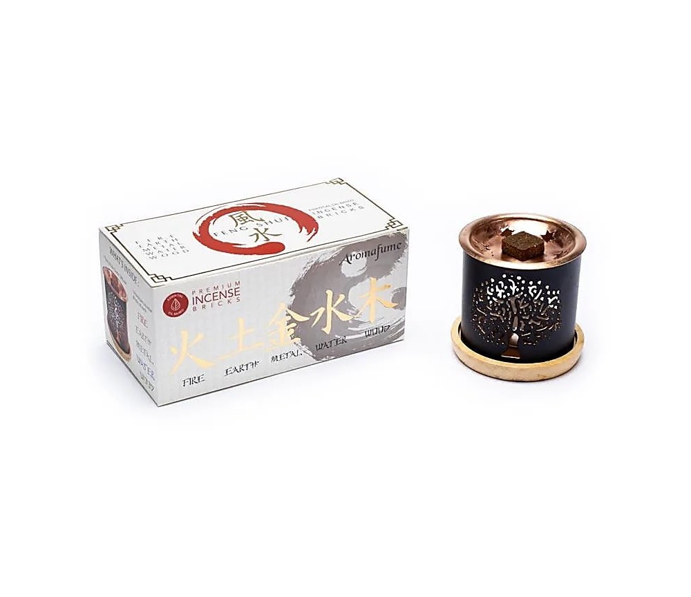 Teelichthalter - Aromafume - FengShui Weihrauch Set - Diffusor / Ständer - Dekor: Baum des Lebens