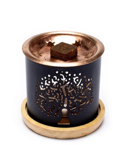 Teelichthalter - Aromafume - FengShui Weihrauch Set - Diffusor / Ständer - Dekor: Baum des Lebens