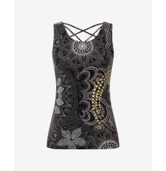 Spirit of OM - Yoga Top Maui - schwarz-natur