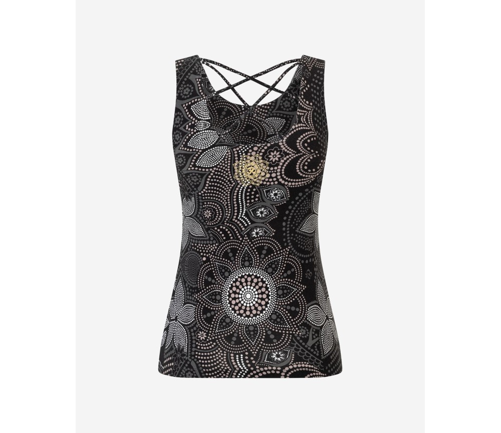Spirit of OM - Yoga Top Maui - schwarz-natur