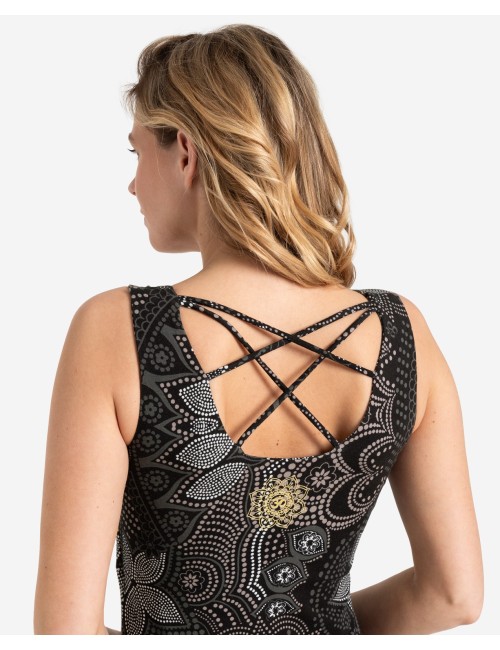 Spirit of OM - Yoga Top Maui - schwarz-natur
