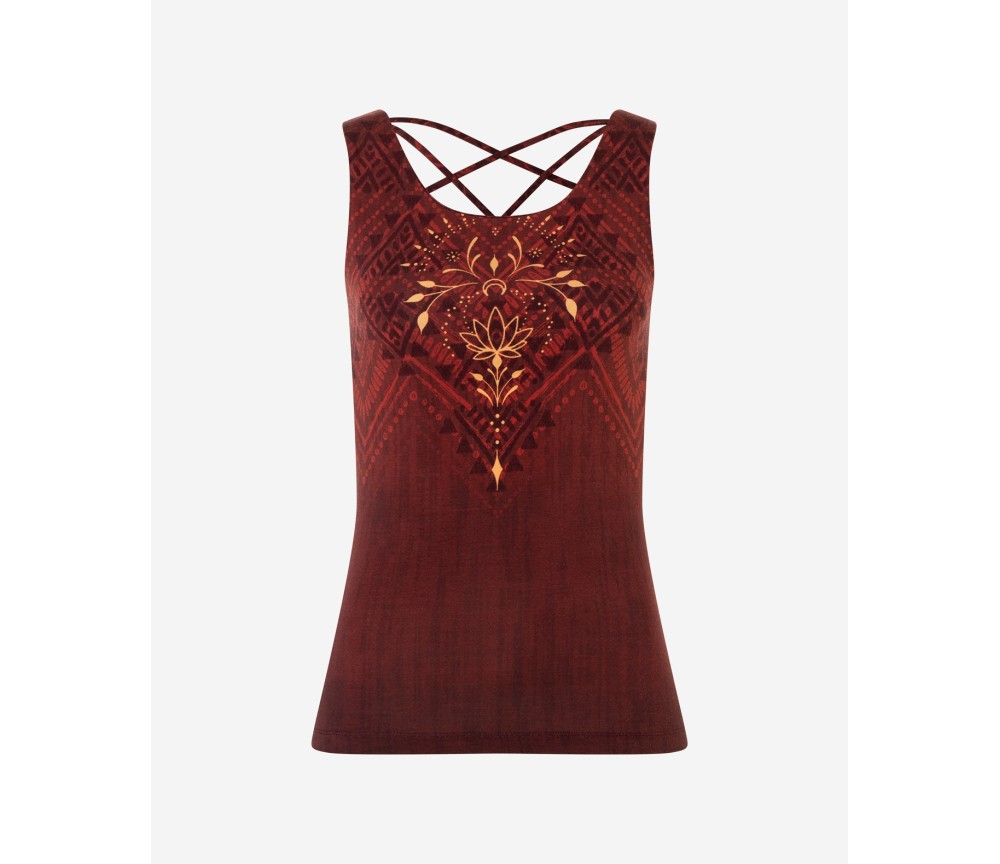Spirit of OM - Yoga Top Shakti - henna-rot