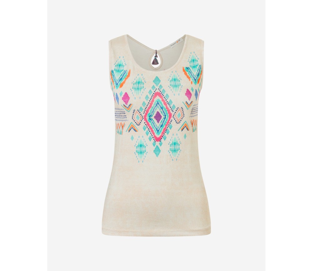 Spirit of OM - Top - be happy - natur/bunt