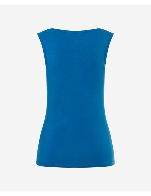 Spirit of OM - Tanktop Bambus high-neck - blau