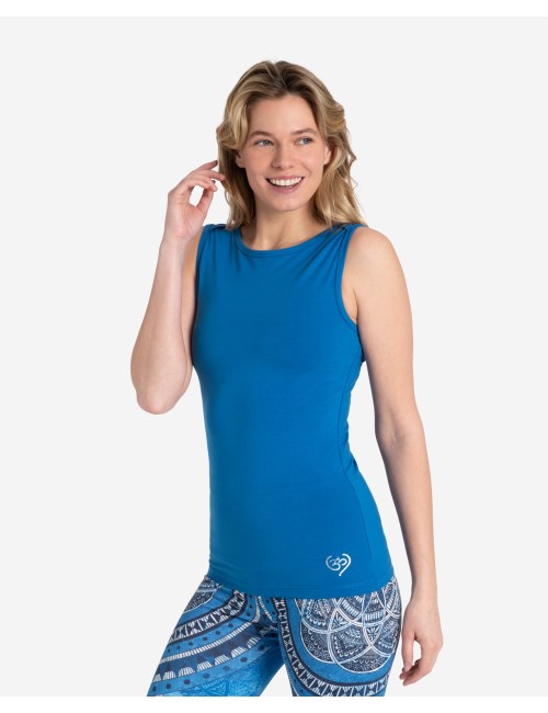 Spirit of OM - Tanktop Bambus high-neck - blau
