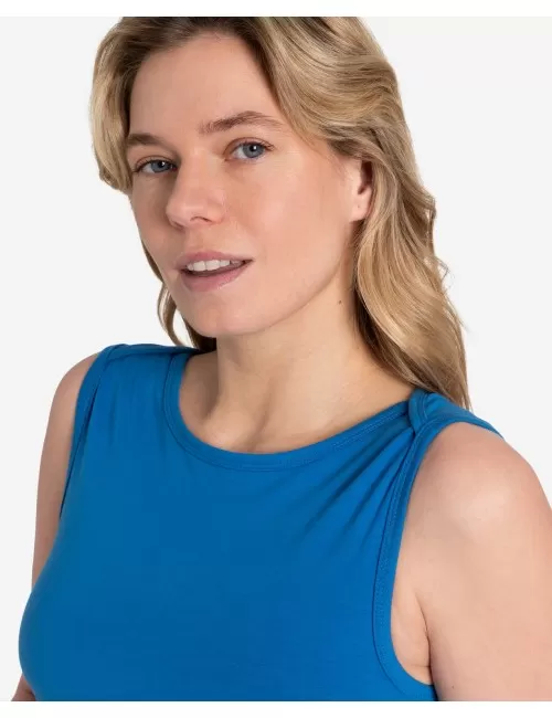 Spirit of OM - Tanktop Bambus high-neck - blau