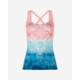 The Spirit of OM - Yoga Top Mandala - indigo/peach