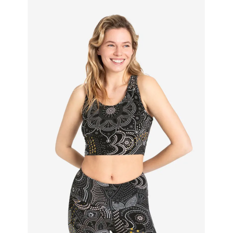 Spirit of OM - Yoga Bra Maui ohne Polster - schwarz-natur