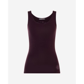 The Spirit of OM - Top Bambus Damen - aubergine