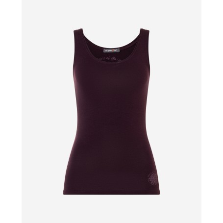 The Spirit of OM - Top Bambus Damen - aubergine