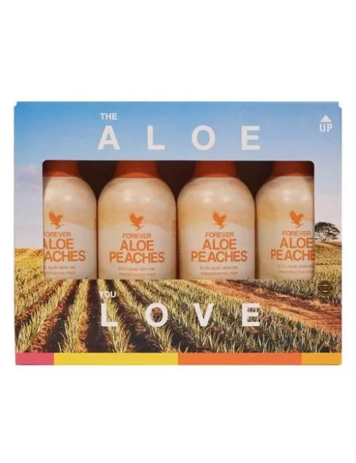 Forever - 4-Pack Forever Aloe Peaches™ - verführerische Süße gepaart mit reinster Aloe Vera - 4 x 1 Liter