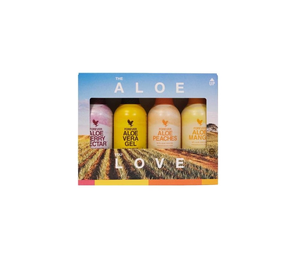 Forever - 4-Pack Mix Forever Aloe Vera Gel™ - Vier Aloe-Drinks in einem Paket - 4 x 1 Liter