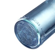 Flasche - OM - Glas - Wasserflasche - Dankbarkeit & Blume des Lebens - 1,2L