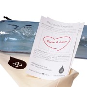 Flasche - OM - Glas - Wasserflasche - Dankbarkeit & Blume des Lebens - 1,2L