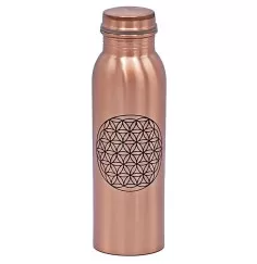 Yogi & Yogini - Trinkflasche aus Kupfer mit Blume des Lebens - 750ml