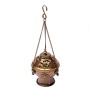 Räuchergefäß -  für Kohle - Messing - Antikoptik - zum Aufhängen & Schwenken ca. 12cm