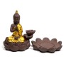 Räucher Rückfluss Gefäß -  für Räucherkegel - Räucherbrunnen - Wasserfall - Buddha - Gold/Braun ca. 12x10x9 cm