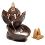 Räucher Rückfluss Gefäß -  für Räucherkegel - Räucherbrunnen - Wasserfall - Lotus- Braun ca.  11x10,5x8,5 cm