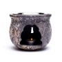 Räuchergefäß - Kombi inkl. Aromalampe & Duftlampe - Speckstein - XXL bauchig ca. 14cm