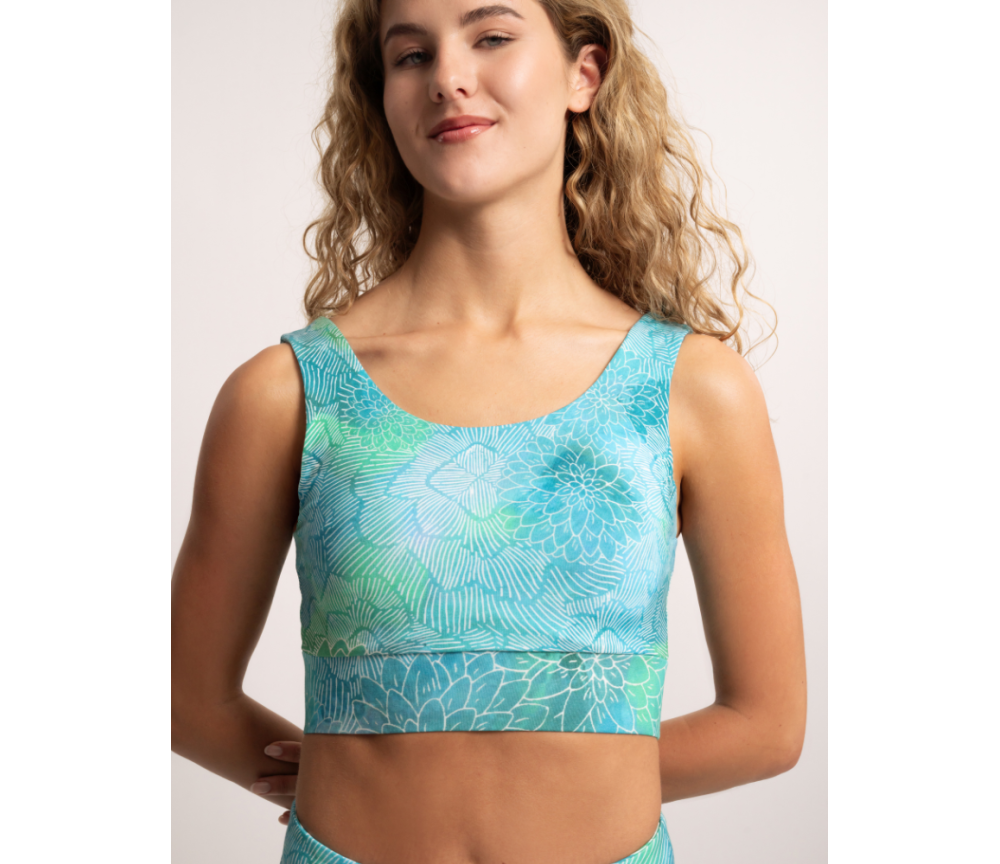 Spirit of OM - Yoga Bra Hatha Madhu - kristallblau