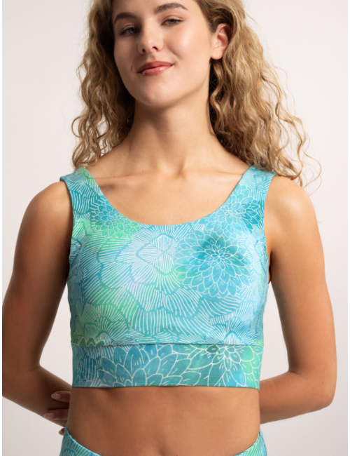 Spirit of OM - Yoga Bra Hatha Madhu - kristallblau