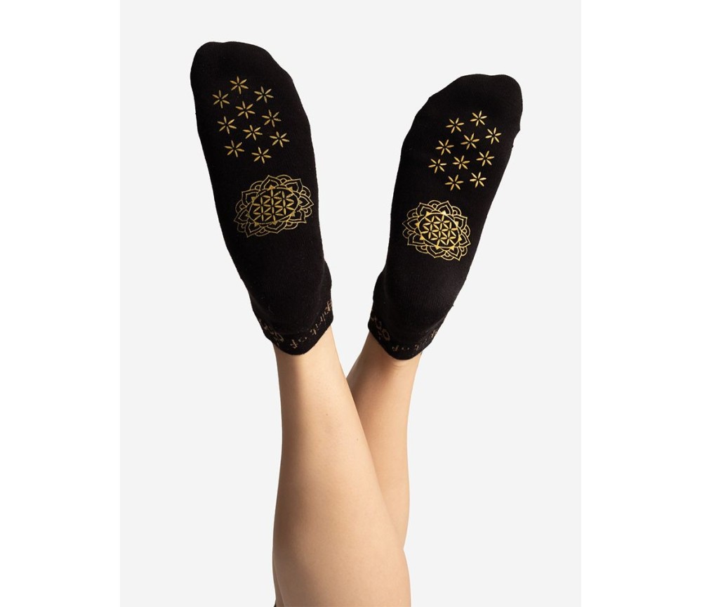 Spirit of OM - rutschfeste Yoga Socken Adhara - schwarz
