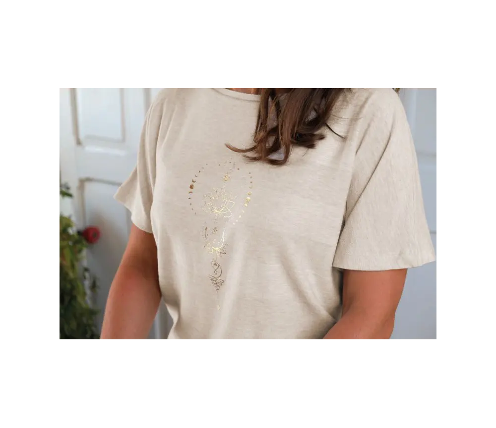 Spirit of OM - Shirt - beige melange gold