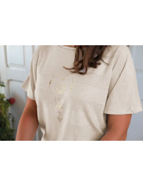 Spirit of OM - Shirt - beige melange gold