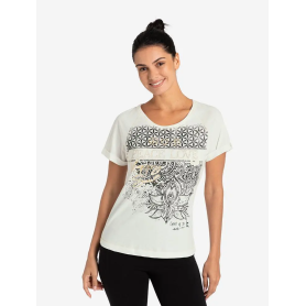 Spirit of OM - Raglan-Shirt Kurzarm Peace-Love - natur/schwarz/gold