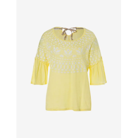 Spirit of OM - Leinen-Shirt Happy Sun - lemongelb