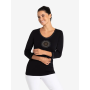 Spirit of OM - Shirt 3/4 Arm - Flower of Harmony - schwarz