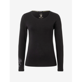 Spirit of OM - Langarm-Shirt Chakra-Flower - schwarz