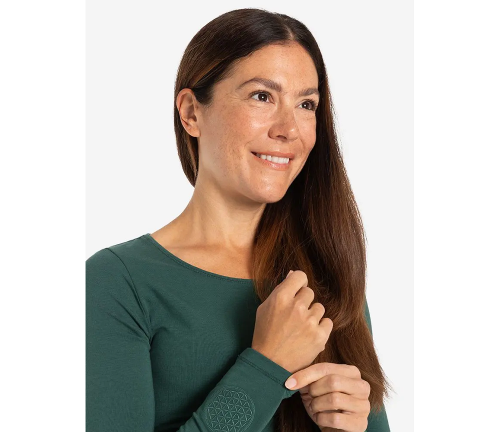 Spirit of OM - Langarm-Shirt Mabu Chakra - smaragd